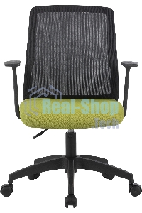 Кресло компьютерное Cactus CS-MC222-BKGN черный, сиденье салатовый, сетка/ткань, низк.спин. крестов. пластик, пластик черный