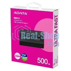 Внешний SSD ADATA SD810, 500 Gb, USB 3.2 Gen 2x2 Type-C, R/W 2000/2000, черный