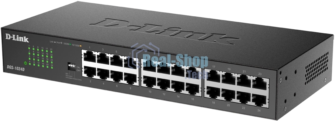 Коммутатор D-Link DGS-1024D/J1A, 24×1 Гбит/с, неуправляемый