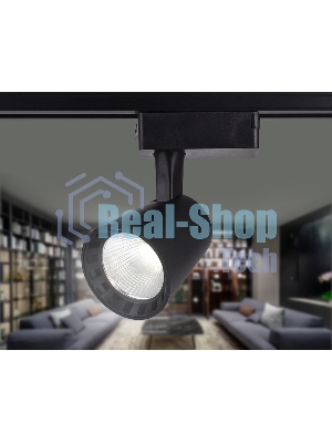 Трековый однофазный светодиодный светильник GL5978 BK черный LED 24W 4200K 24°