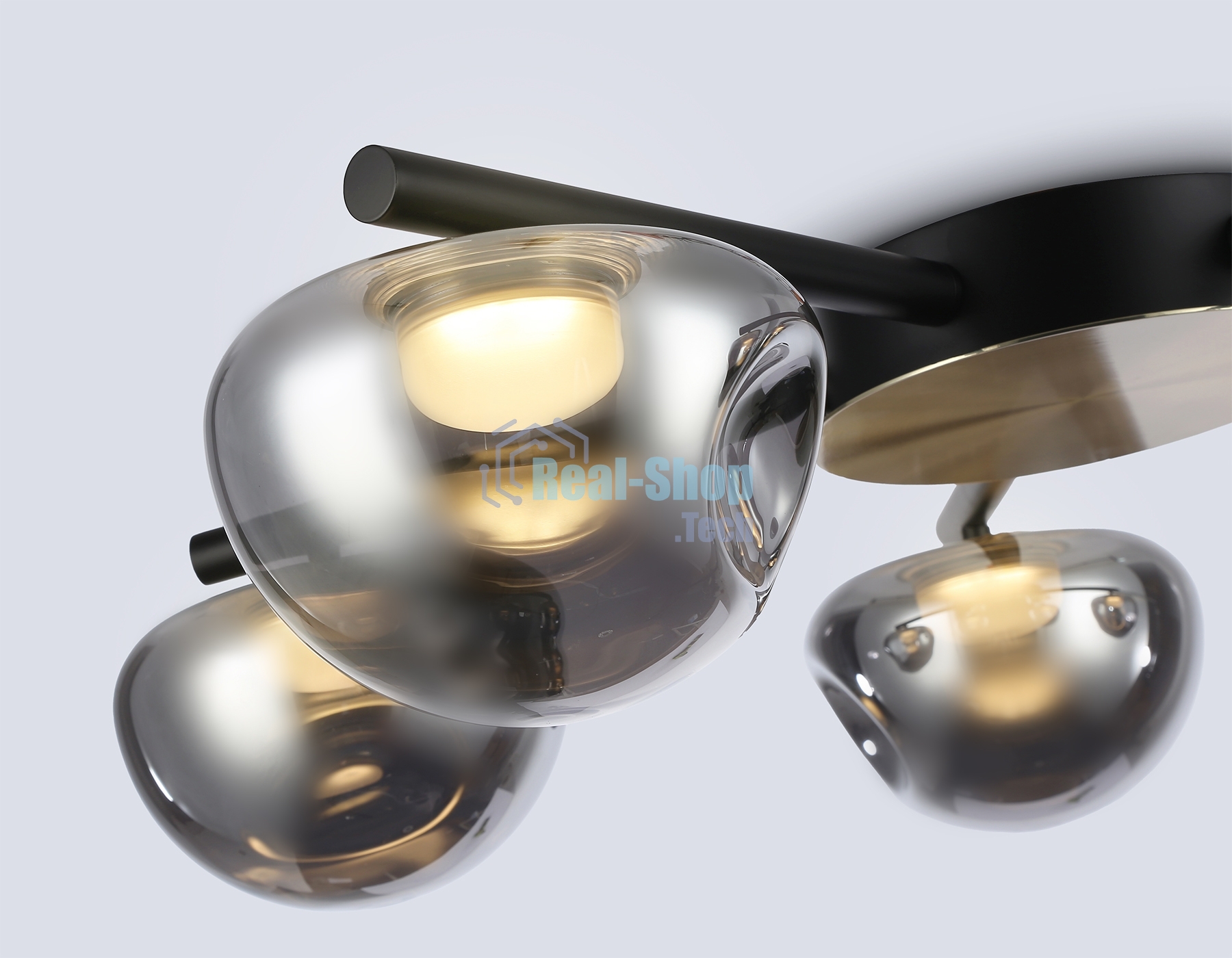 Светильник Ambrella light LH12009/5 BK/GD/SM черный/золото/дымчатый 30W 3000K D790*180