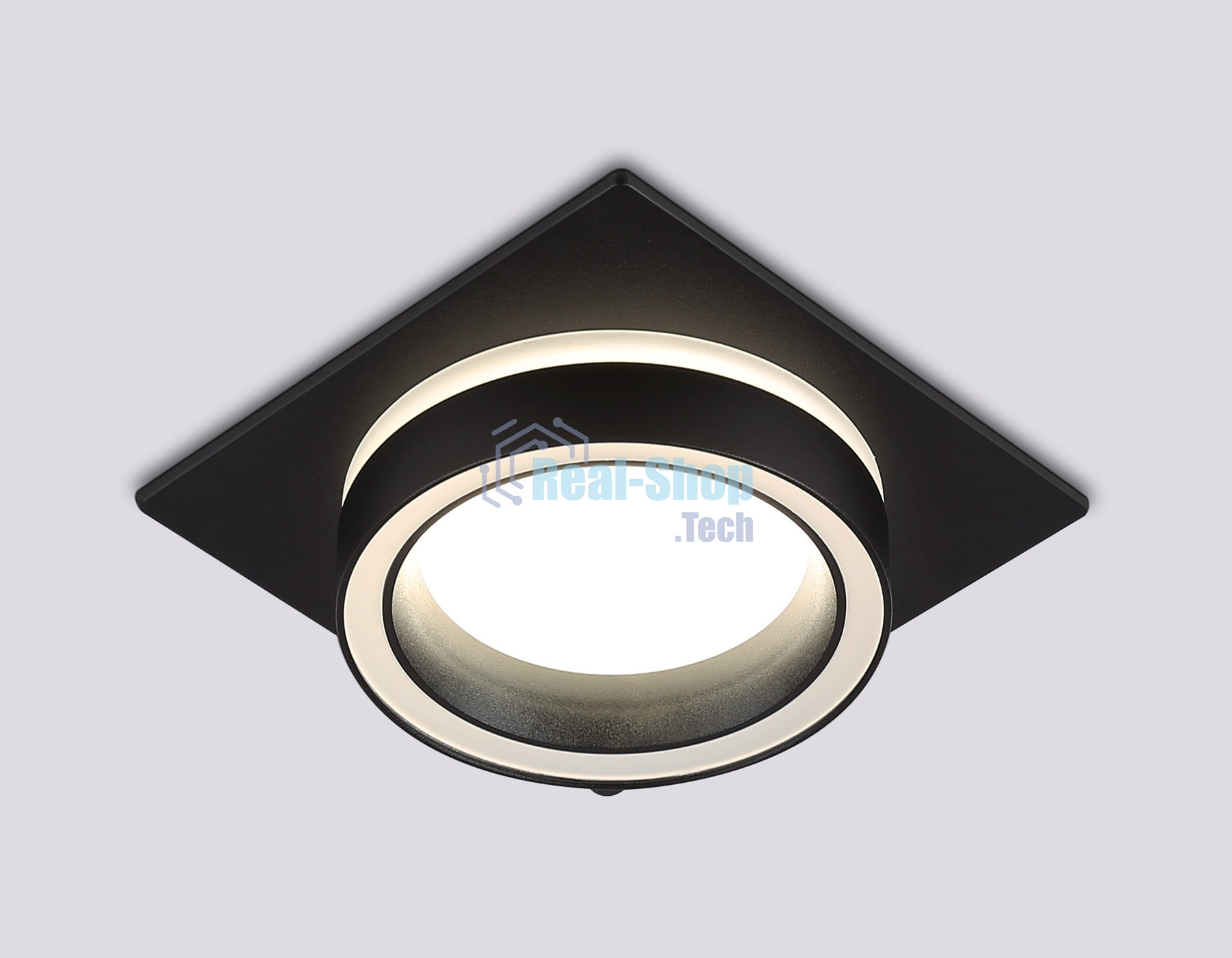 Светильник Ambrella light TN52422 BK/FR черный/белый матовый GX53 max 12W 105*105*45