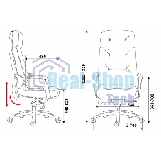 Кресло руководителя Бюрократ DAO/WHITE белый, кожа, крестовина алюминий