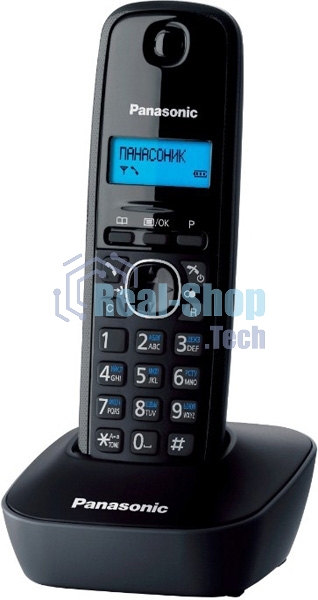 Телефон беспроводной (DECT) Panasonic KX-TG1611RUH (серый) АОН, Caller ID,12 мелодий звонка,подсветка дисплея,поиск трубки
