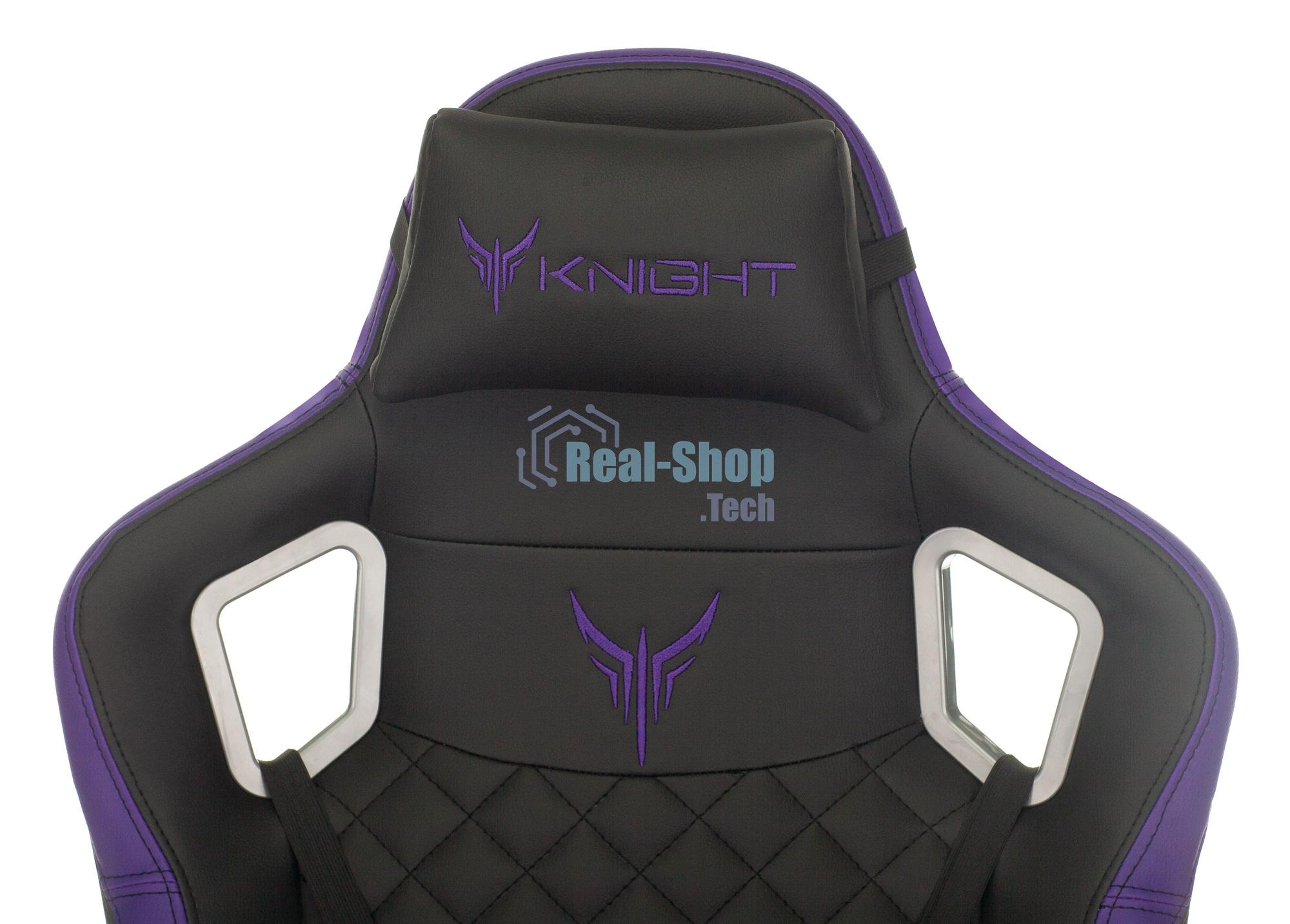 Кресло Knight OUTRIDER черный/фиолетовый, экокожа, 120 кг, механизм качания