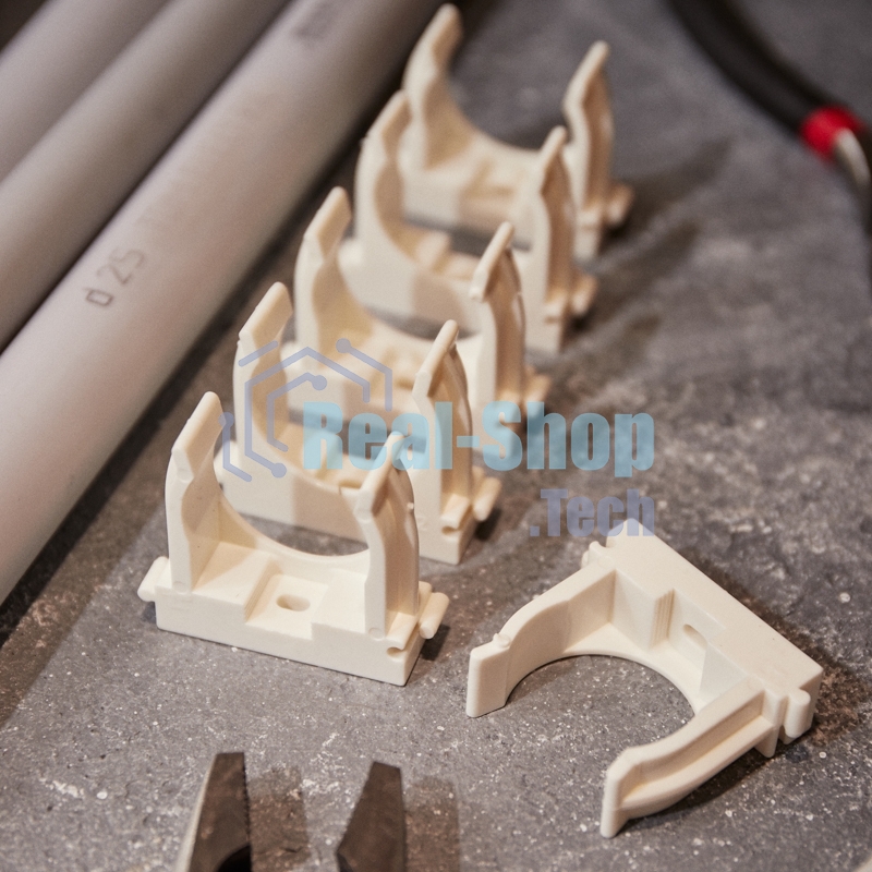 Крепеж-клипса для монтажного пистолета Rexant Ø 32 мм, белая (50 шт/уп)