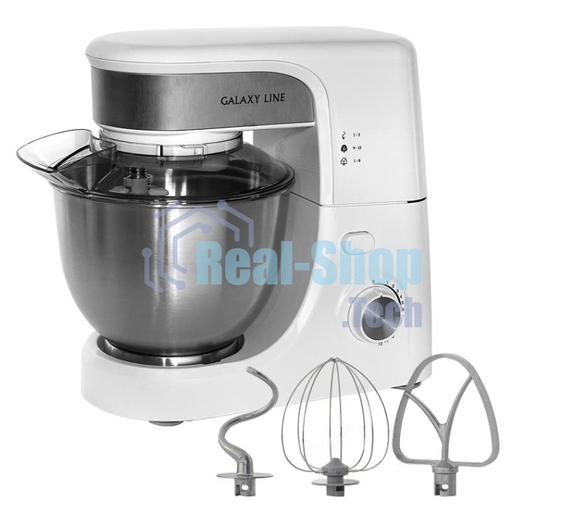 Миксер Galaxy Line GL 2231, белый, планетарный, 700 Вт, 12 скоростей