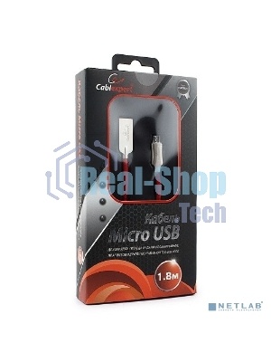Кабель USB2.0 Cablexpert CC-P-mUSB02R-1.8M, AM/microB, серия Platinum, длина 1.8м, красный, блистер
