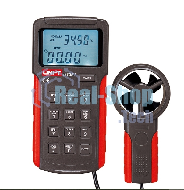 Анемометр UT361, анемометр-термометр с крыльчаткой, 2 ~ 30м/с, 0 ~ 40С