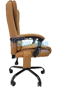 Кресло компьютерное с вибромассажем Cactus CS-CHR-OC05M-BR бежевый, эко.кожа, с подголов. крестов. пластик черный