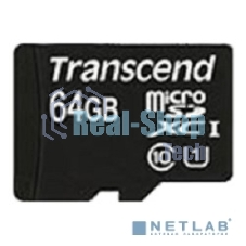 Флеш карта microSDXC 64Gb Class10 Transcend TS64GUSDU1 + adapter