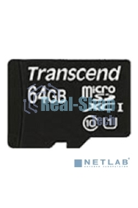 Флеш карта microSDXC 64Gb Class10 Transcend TS64GUSDU1 + adapter