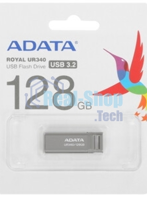 Флешка USB ADATA UR340 (AROY-UR340-128GbK), 128Gb, USB 3.2, R/W 100/30, черный