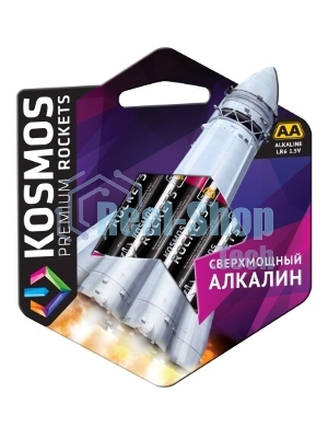 Элемент питания Космос алкалиновый LR6 KOSMOS premium ROCKETS (блист. 4шт)