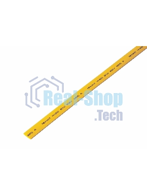 Термоусаживаемая трубка Rexant 7,0/3,5 мм, желтая, упаковка 50 шт. по 1 м