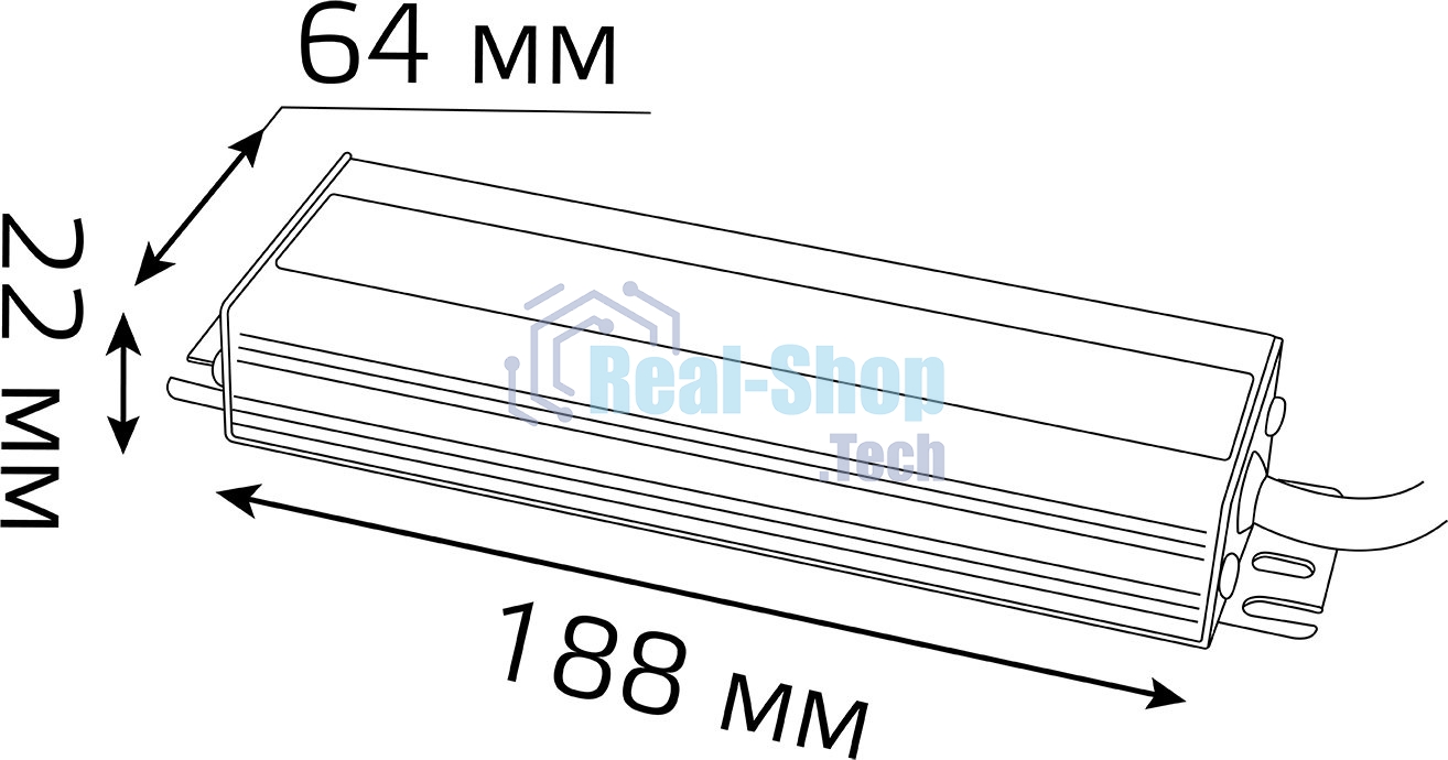 Блок питания для светодиодной ленты пылевлагозащищенный GAUSS 150W DC12V IP66