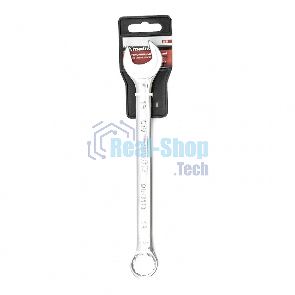 Ключ комбинированный Matrix, 19 мм, CrV, полированный хром