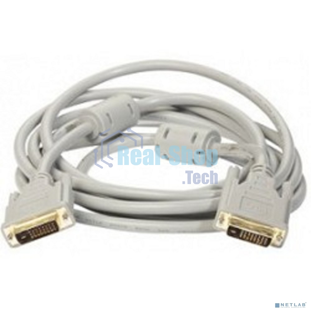 Кабель ExeGate EX191095RUS DVI dual link (25M-25M) 3м ExeGate, 2 фильтра, позолоченные контакты