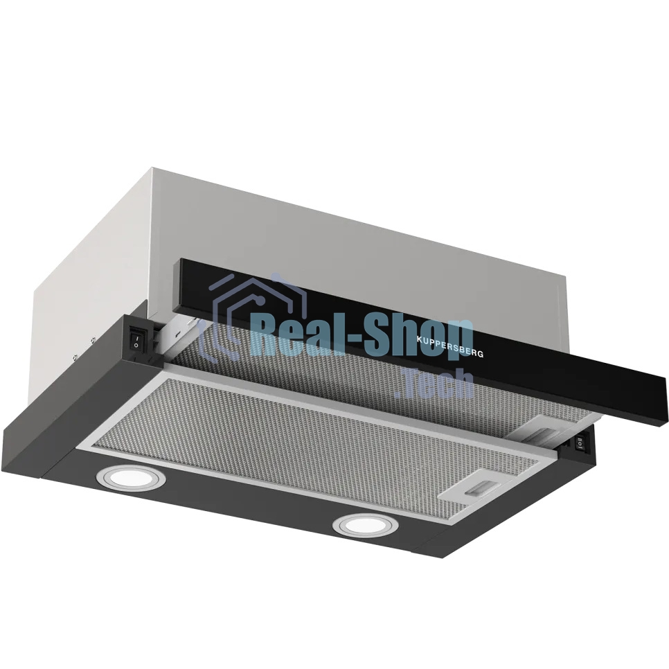 Вытяжка встраиваемая Kuppersberg Slimhit 50 BG черный/серый, 50 см, 750 куб. м/ч, 51 дБ