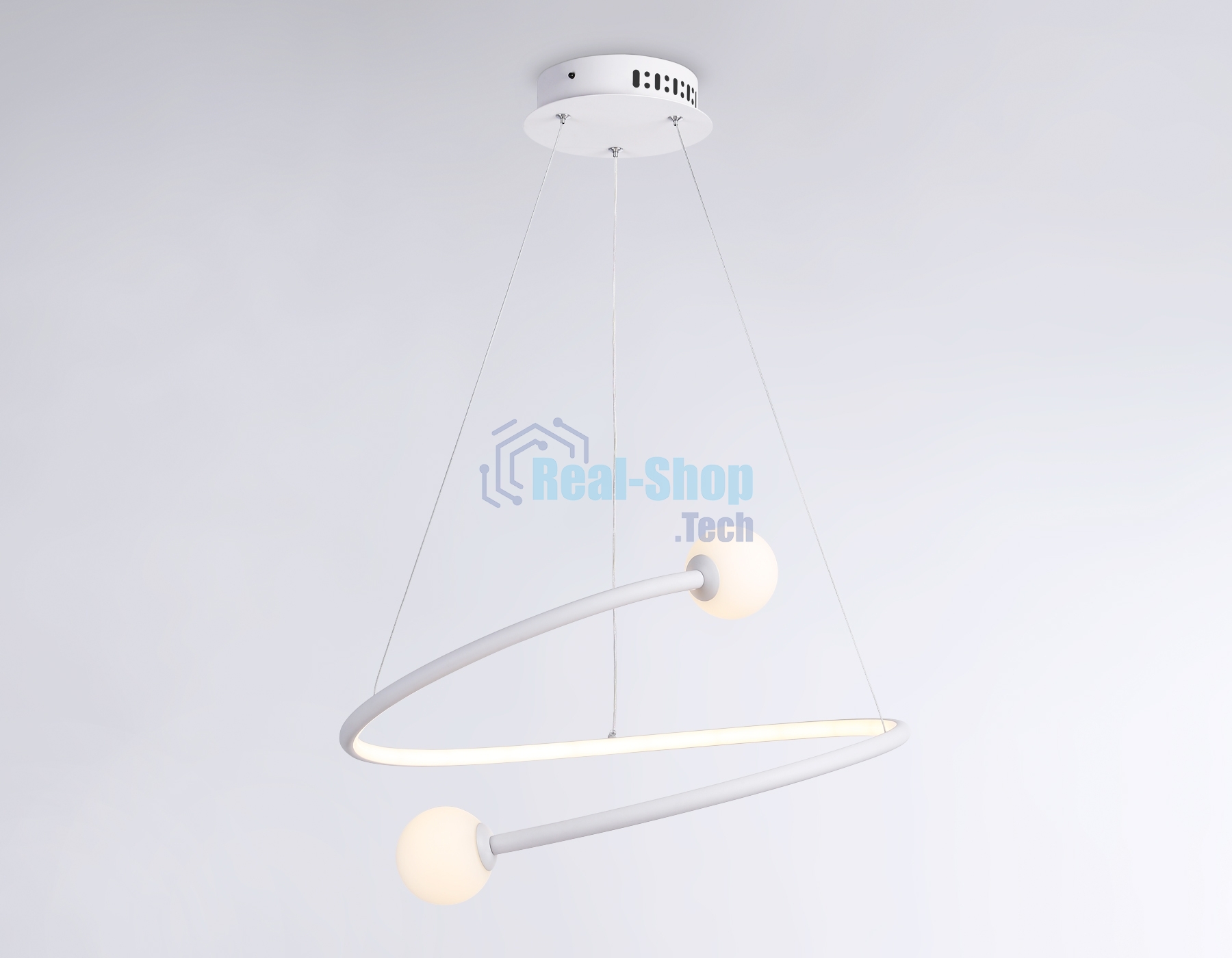 Светильник Ambrella light FL66291 WH белый 39W 3000K-6400K D500*1000 (ПДУ ИК)