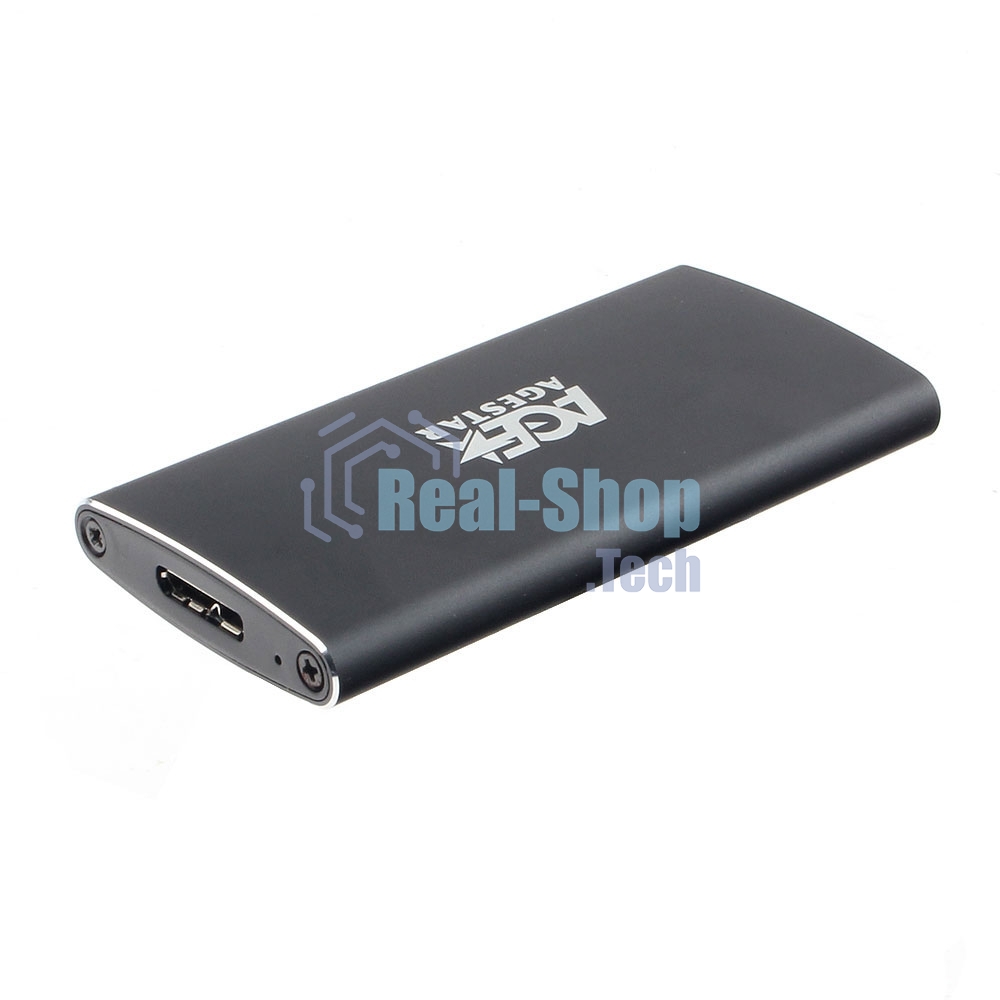 Внешний корпус mSATA AgeStar 3UBMS2 черный, алюминий, черный USB 3.0
