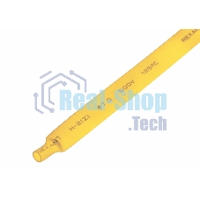 Термоусаживаемая трубка Rexant 7,0/3,5 мм, желтая, упаковка 50 шт. по 1 м