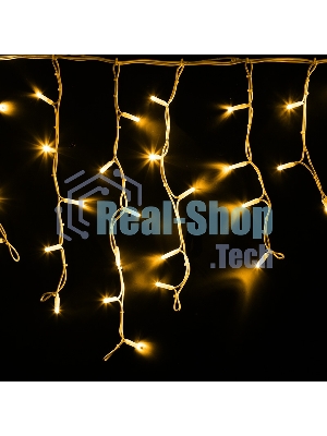 Гирлянда Neon-night Айсикл (бахрома) светодиодный, 4,0 х 0,6 м, белый провод каучук, 230 В, диоды желтые, 128 LED