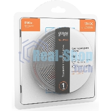 Лента светодиодная Basic Gauss 12V 8W/m 900lm/m 3000K IP20 LED 3m 1/100