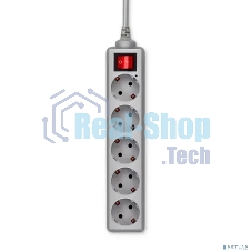 Сетевой фильтр Buro 500SL-3-G 3 м (5 розеток) серый (пакет ПЭ)