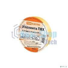 Изолента ПВХ 0,15х19мм Желтая 20м | SQ0526-0002 | TDM