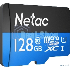 Флеш-Карта NeTac P500 Standard MicroSDXC 128Gb U1/C10 up to 80Mb/s, retail pack card only