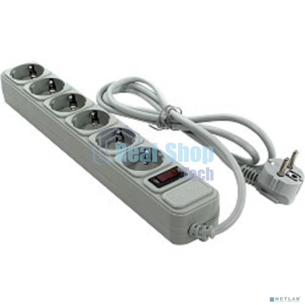 Сетевой фильтр ExeGate EX119388RUS SP-6-1.8G (6 розеток, 1.8 м, евровилка, серый)
