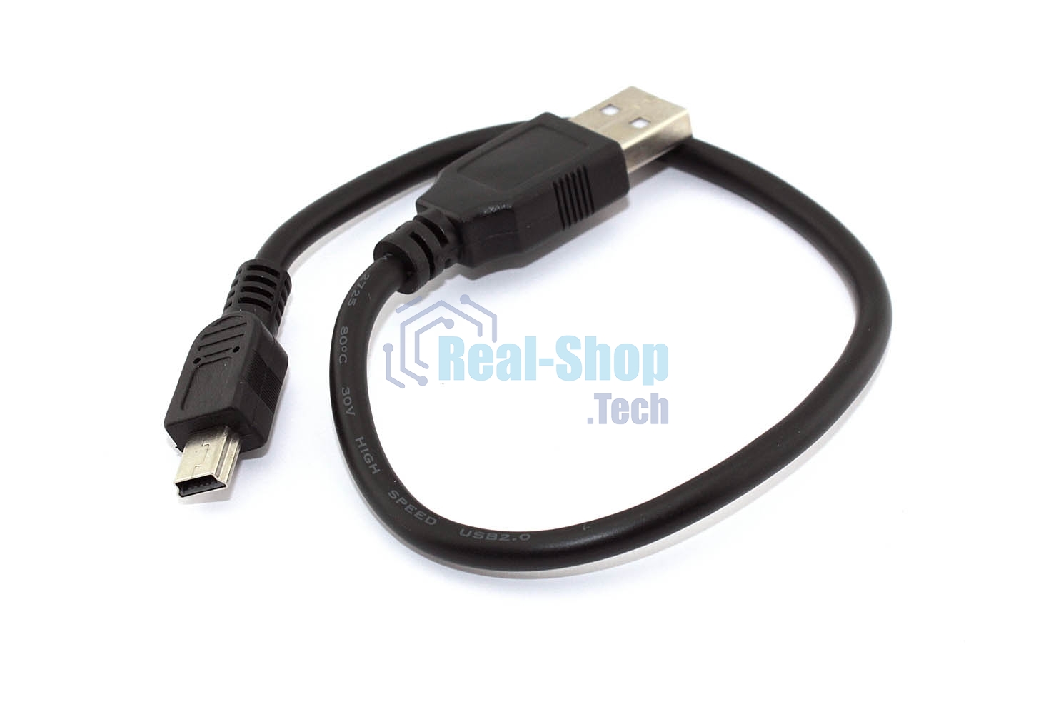Кабель USB Type A на Mini USB прямой 0,25 м
