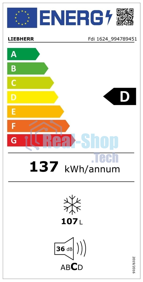 Морозильная камера Liebherr FDI 1624-20 001, белый, 106 л, 4 ящика