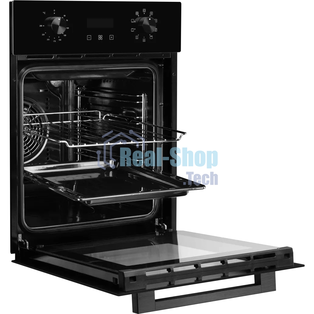 Духовой шкаф электрический Monsher MOE 4592 Noir ширина 45 см, High-Tech, 50 л, гидролизная очистка, 9 режимов, черный