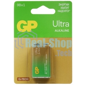 Алкалиновая батарейка GP Ultra Alkaline G-Tech 9V Крона - 1 шт. на блистере
