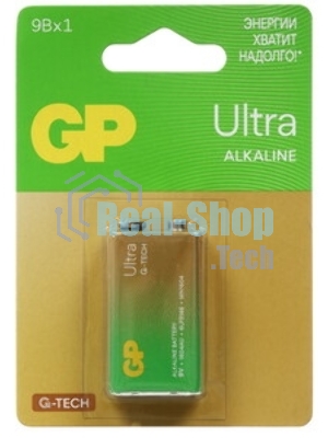 Алкалиновая батарейка GP Ultra Alkaline G-Tech 9V Крона - 1 шт. на блистере