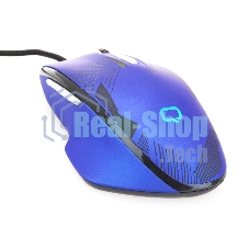 Мышь проводная Qumo Office Enigma M59 синий, 2400 dpi, USB, кнопки - 7