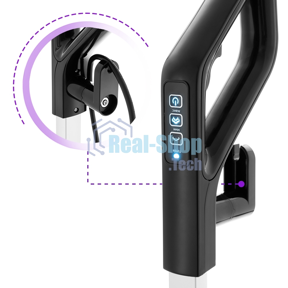 Пылесос вертикальный паровой Kitfort KT-575-1 черный, питание питание от сети, 1600 Вт, уборка влажная/паром/сухая, пылесборник 1.1 л