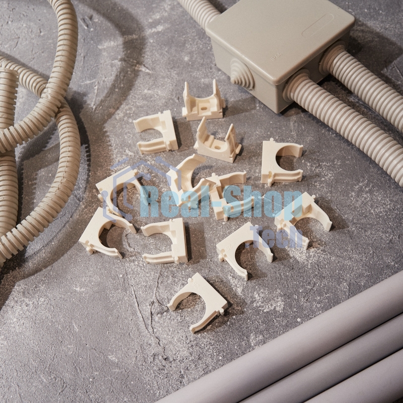 Крепеж-клипса для монтажного пистолета Rexant Ø 25 мм, белая (50 шт/уп)