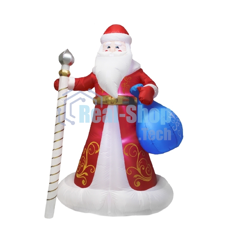 Фигура 3D Neon-night надувная Дед Мороз с подарками, размер 300 см, внутренняя подсветка 12 LED, компрессор с адаптером 12В, IP44