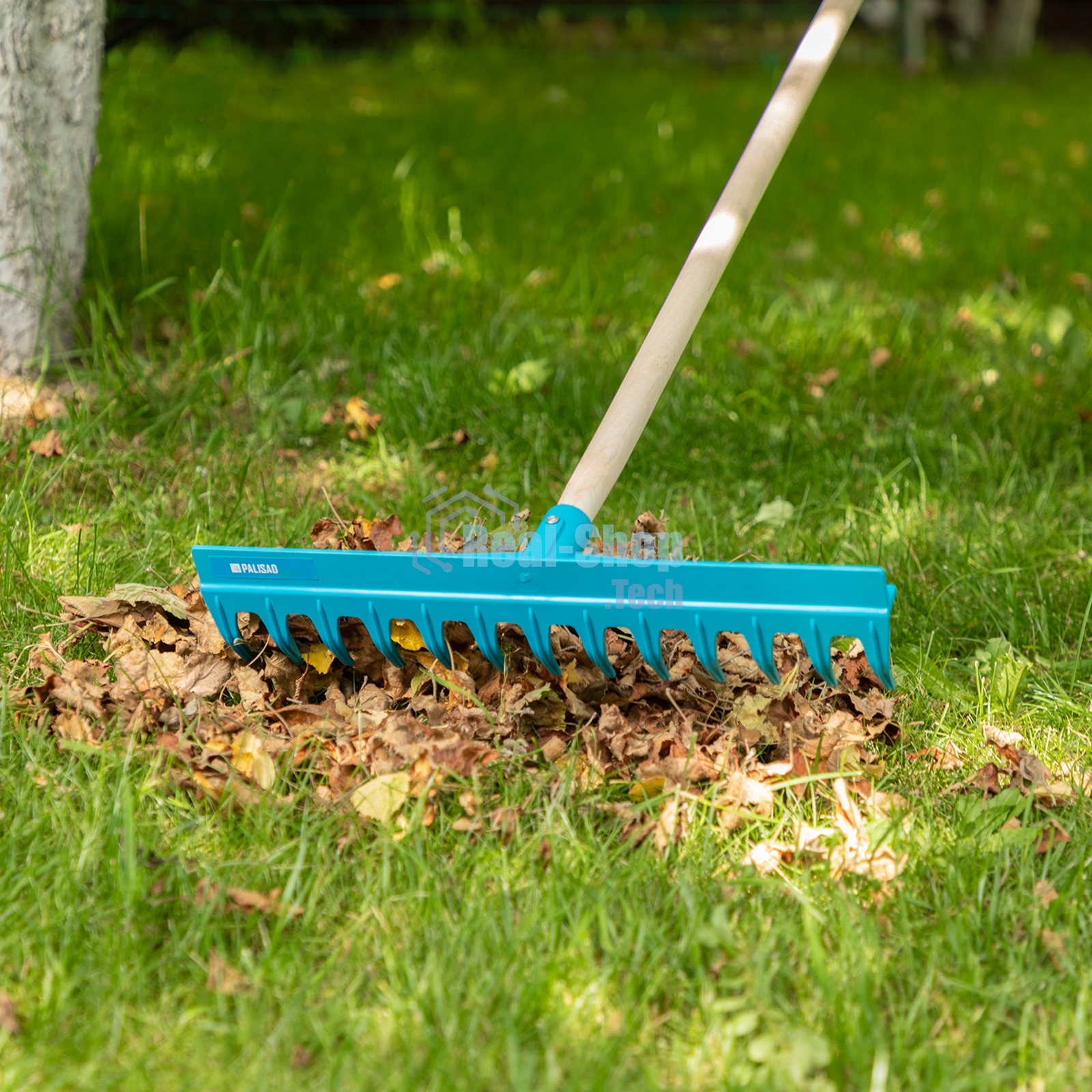 Грабли пластиковые, 430 мм, 13 прямых зубьев, усиленные, без черенка, LUXE Palisad