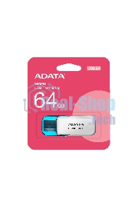 Флешка USB ADATA UV240 (AUV240-64G-RWH), 64Gb, USB 2.0, R/W 15/5, белый/синий