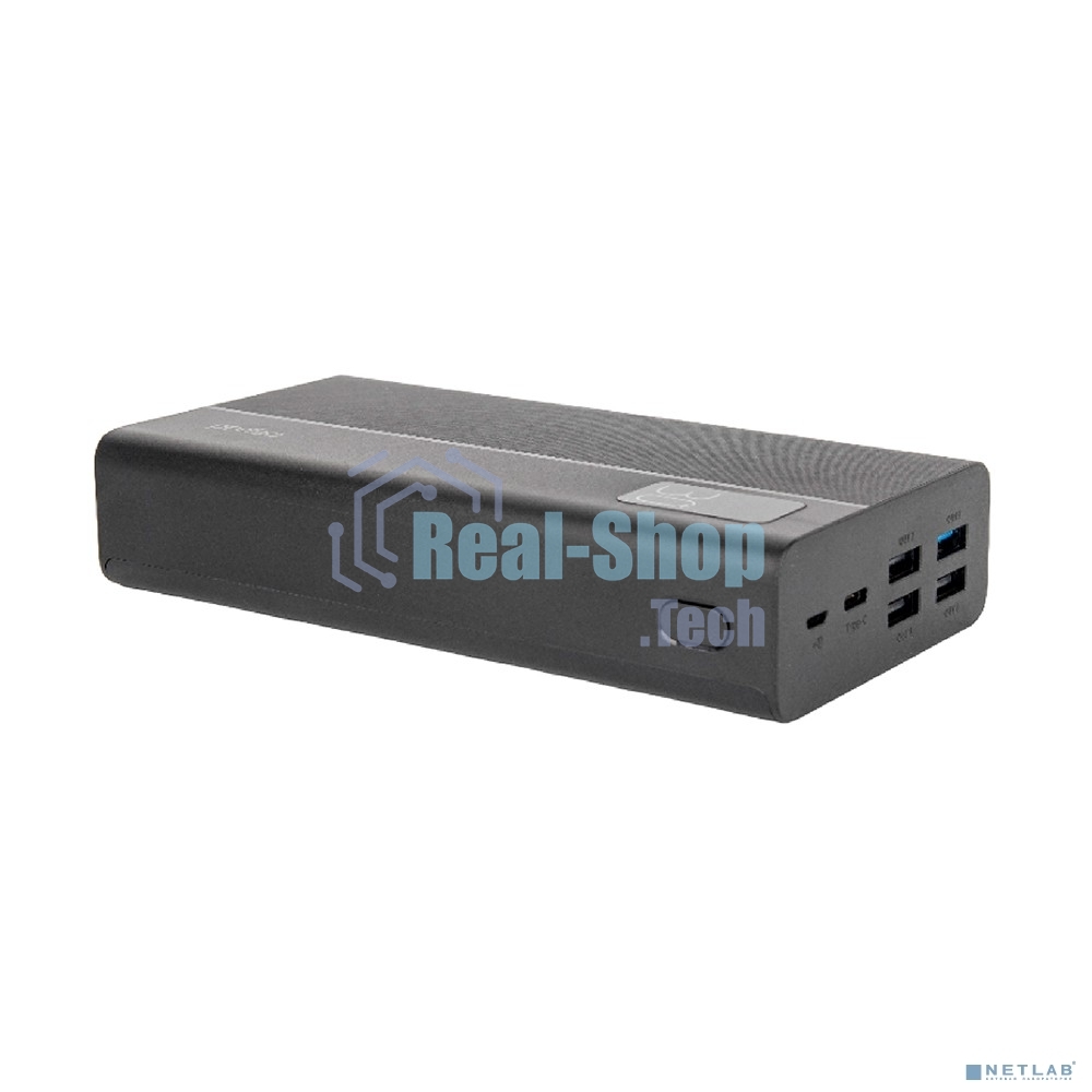 Портативный аккумулятор Perfeo Powerbank MOUNTAINS 30000 mAh/LED дисплей/PD + QC 3.0/Type-C/4 USB/Выход: 3A, max 22.5W/черный (PF_D0161)