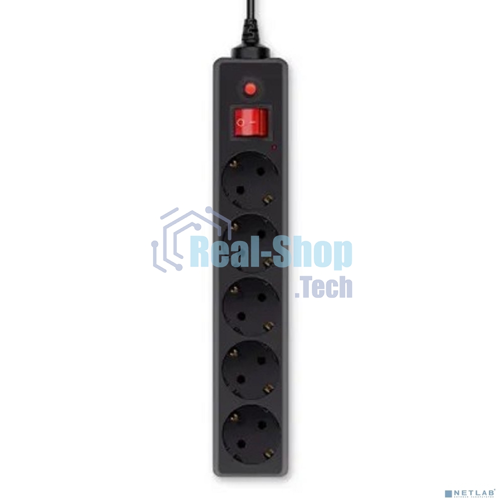 Сетевой фильтр Buro 500SH-1.8-UPS-B 1.8 м (5 розеток) черный (коробка)