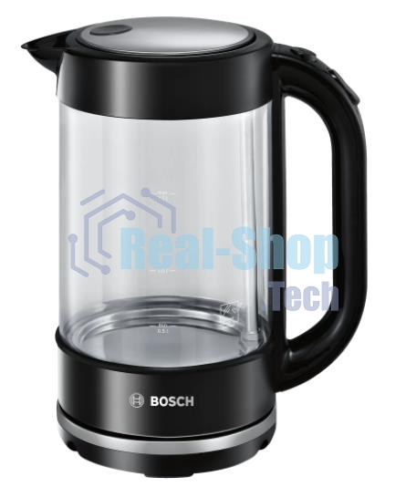 Чайник электрический Bosch TWK70B03 1.7л. 2400Вт черный (корпус: стекло)