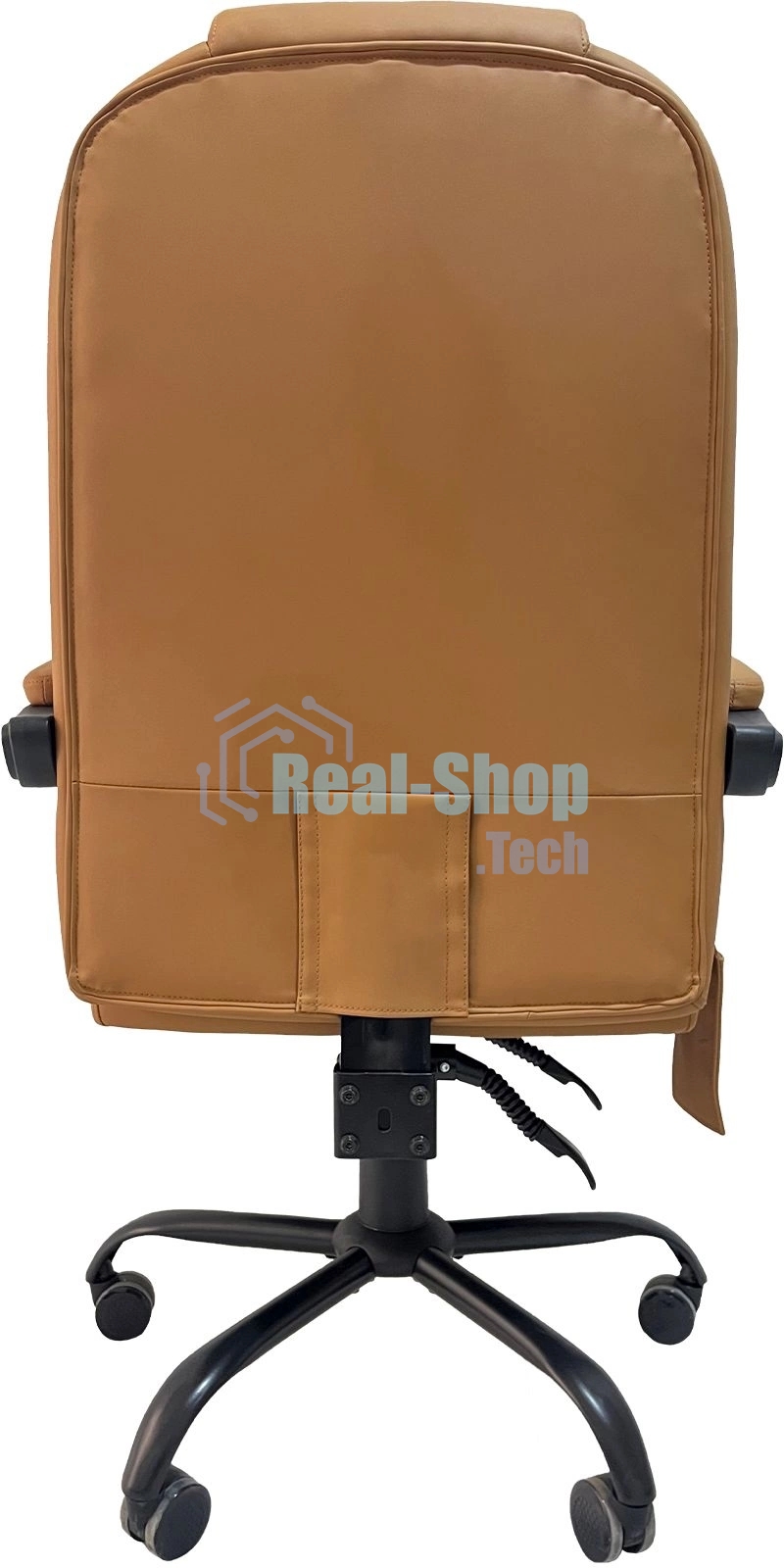Кресло компьютерное с вибромассажем Cactus CS-CHR-OC05M-BR бежевый, эко.кожа, с подголов. крестов. пластик черный
