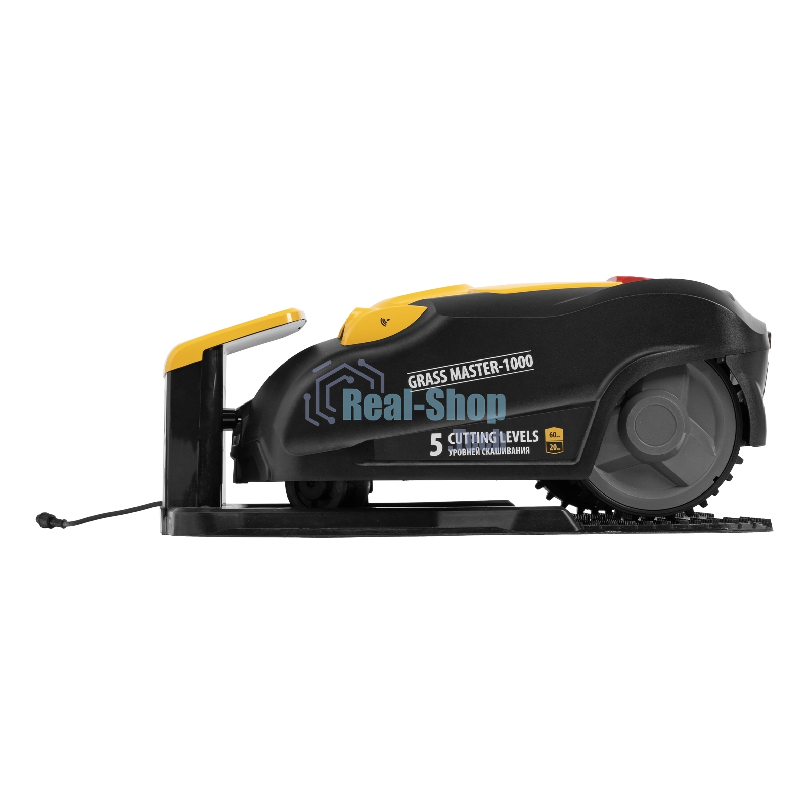 Робот-газонокосилка Denzel Grass Master 1000, ультразвуковой датчик, 3 Ач, LCD дисплей, Wi-Fi