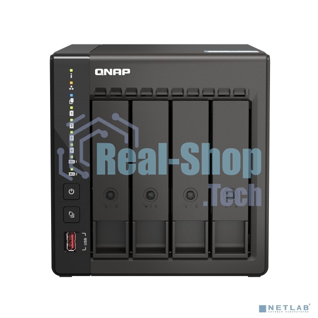 Сетевое хранилище SMB QNAP TS-453E-8G NAS, 4-tray w/o HDD. 2xHDMI-port. 4-core Celeron J6412 2-2.6 GHz, 8Gb DDR, 2x2.5Gb LAN, 2 x M.2 2280 PCIe Gen 3 x2, 2x USB 3.2 Gen 2 (10Gbps) Port, 2x USB 2.0 port