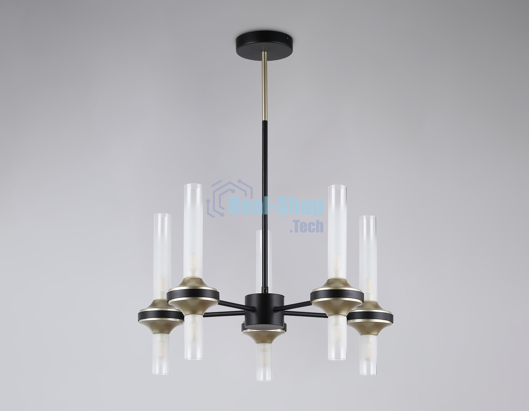 Люстра Ambrella light LH55351/10 BK/CGD/CL черный/золото/прозрачный G9/10 max 30W D550*690